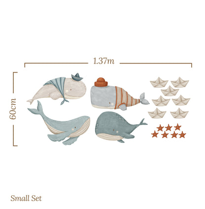 Small Whale Starfish (Home Decor Decals) — removable wall decal by Tiny Tale Prints