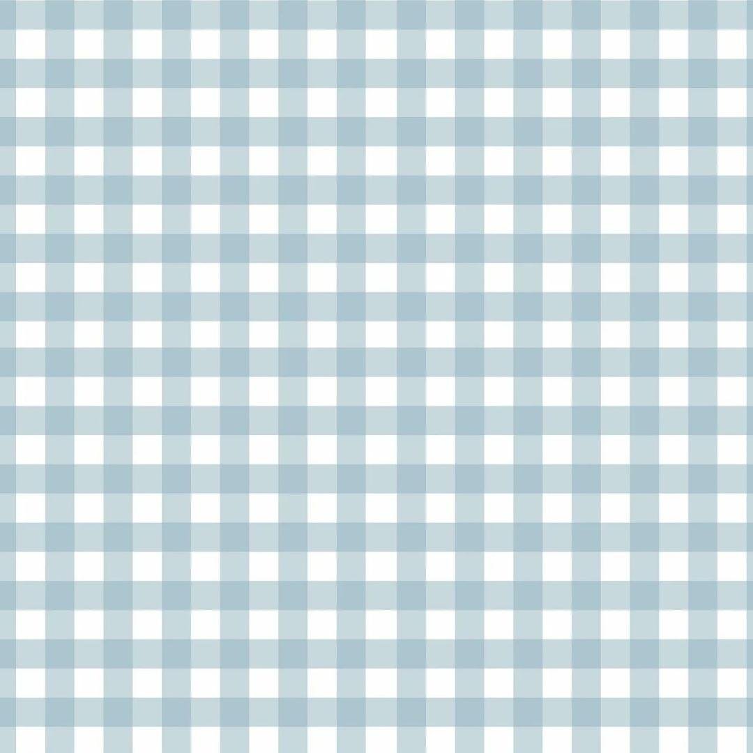 Soft Gingham Blue — Half Wall Decal (Home Decor Decals) — removable wall decal by Tiny Tale Prints.