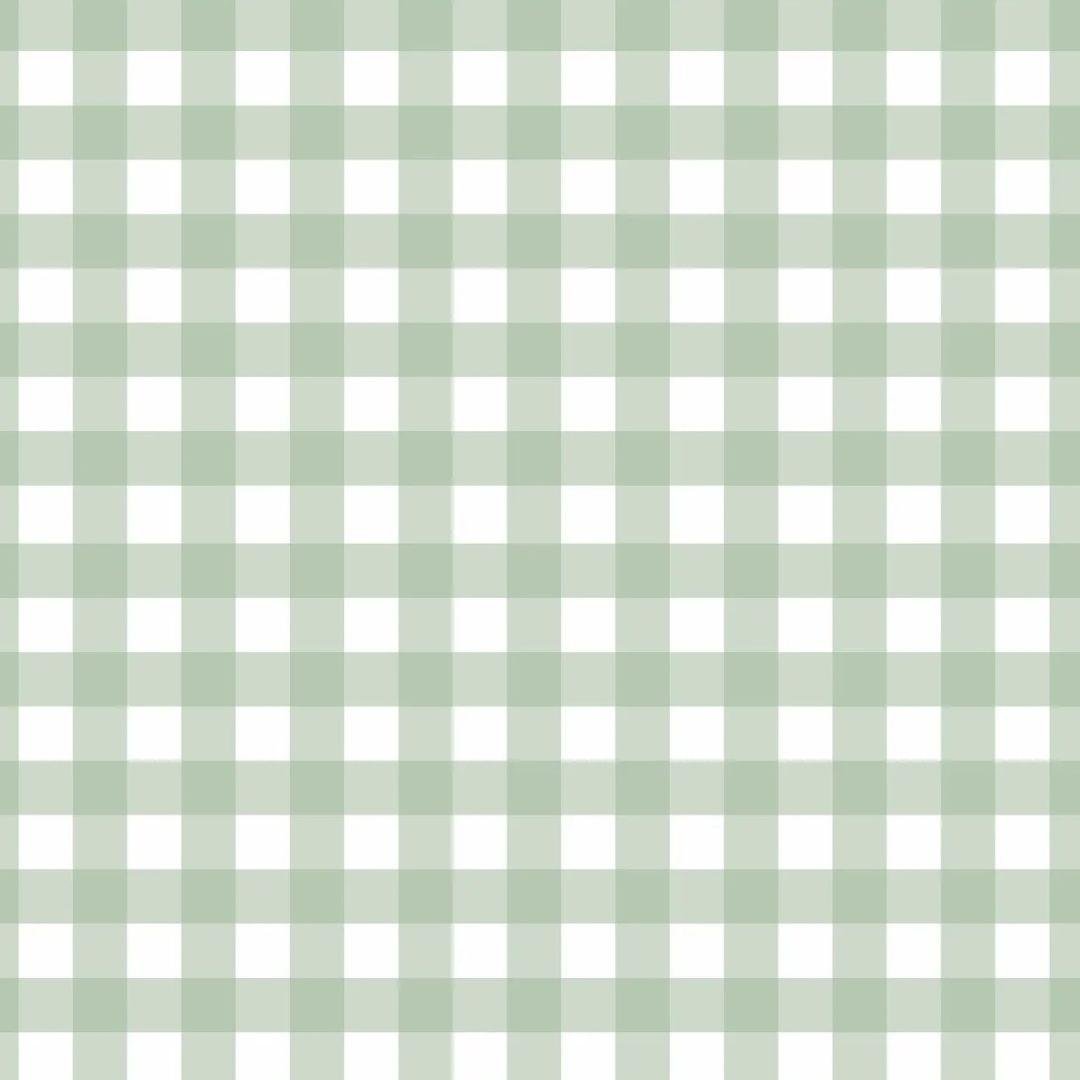 Soft Gingham Green — Half Wall Decal (Home Decor Decals) — removable wall decal by Tiny Tale Prints.