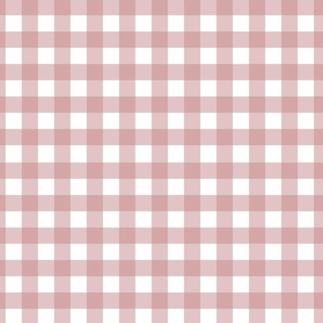 Soft Gingham Pink — Half Wall Decal (Home Decor Decals) — removable wall decal by Tiny Tale Prints.