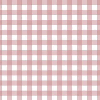 Soft Gingham Pink — Half Wall Decal (Home Decor Decals) — removable wall decal by Tiny Tale Prints.