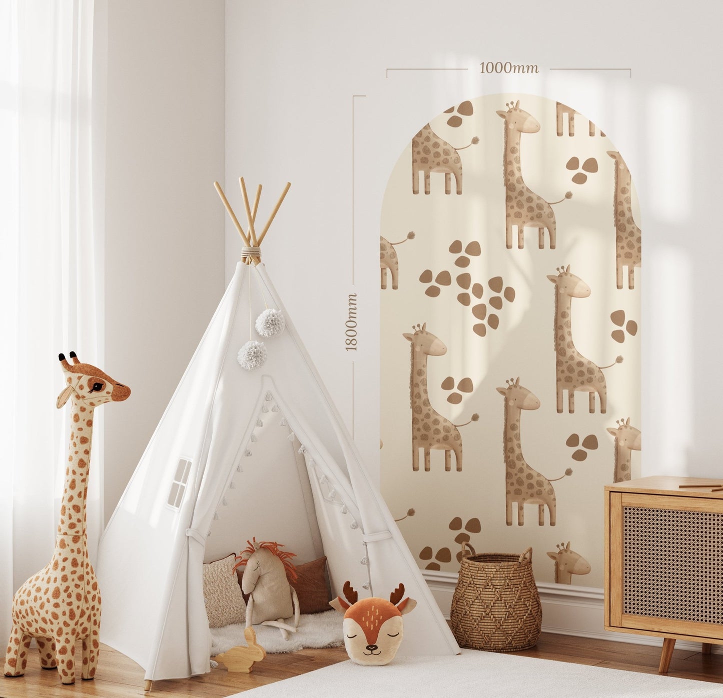 Soft Safari Giraffe — Arch Wall Decal (Arch Wall Decal) — removable wall decal by Tiny Tale Prints