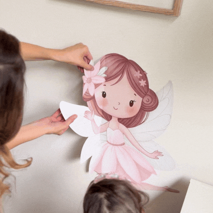 Sticking fairy wall decals and stickers with tiny tale prints