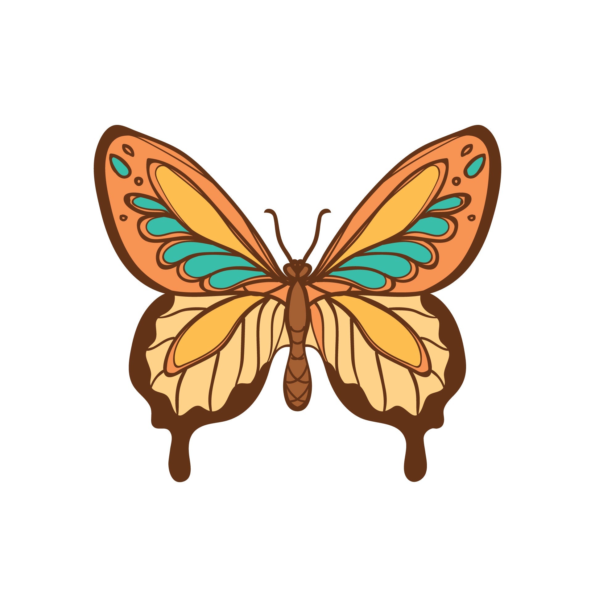 Sunlit Butterfly Garden — Wall Stickers (Home Decor Decals) — removable wall decal by Tiny Tale Prints