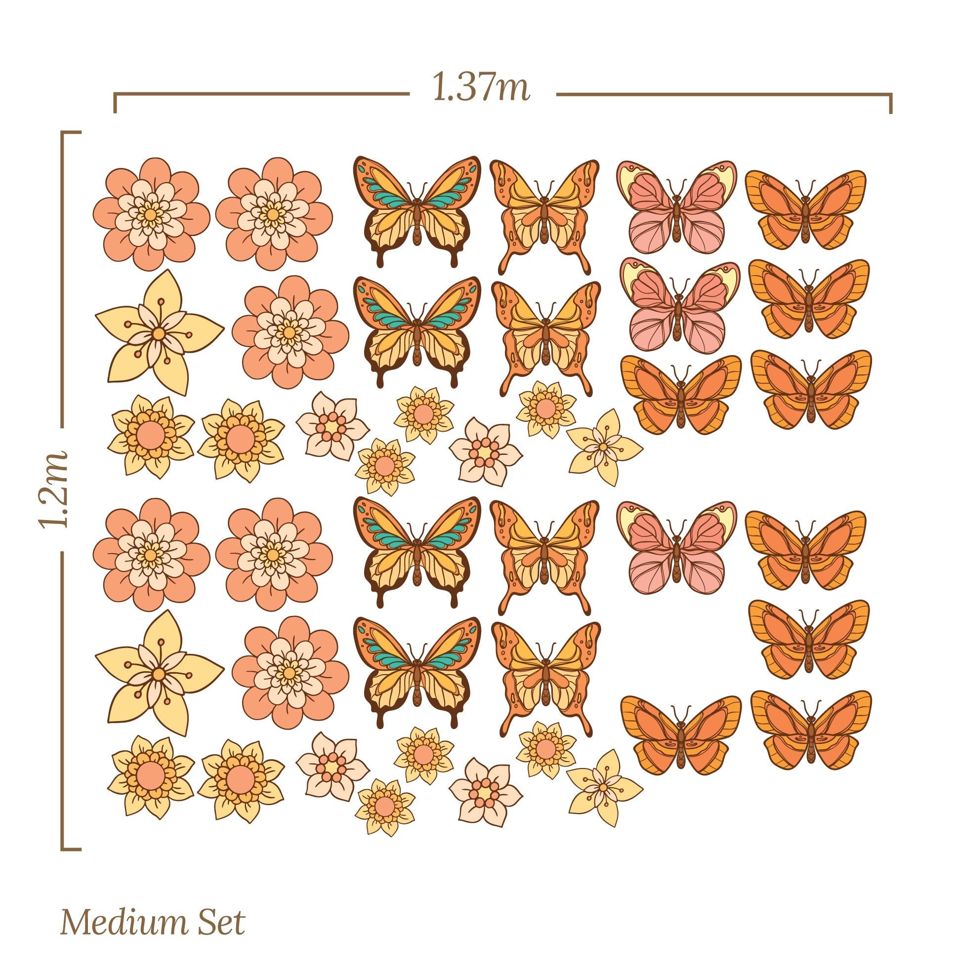 Sunlit Butterfly Garden — Wall Stickers (Home Decor Decals) — removable wall decal by Tiny Tale Prints