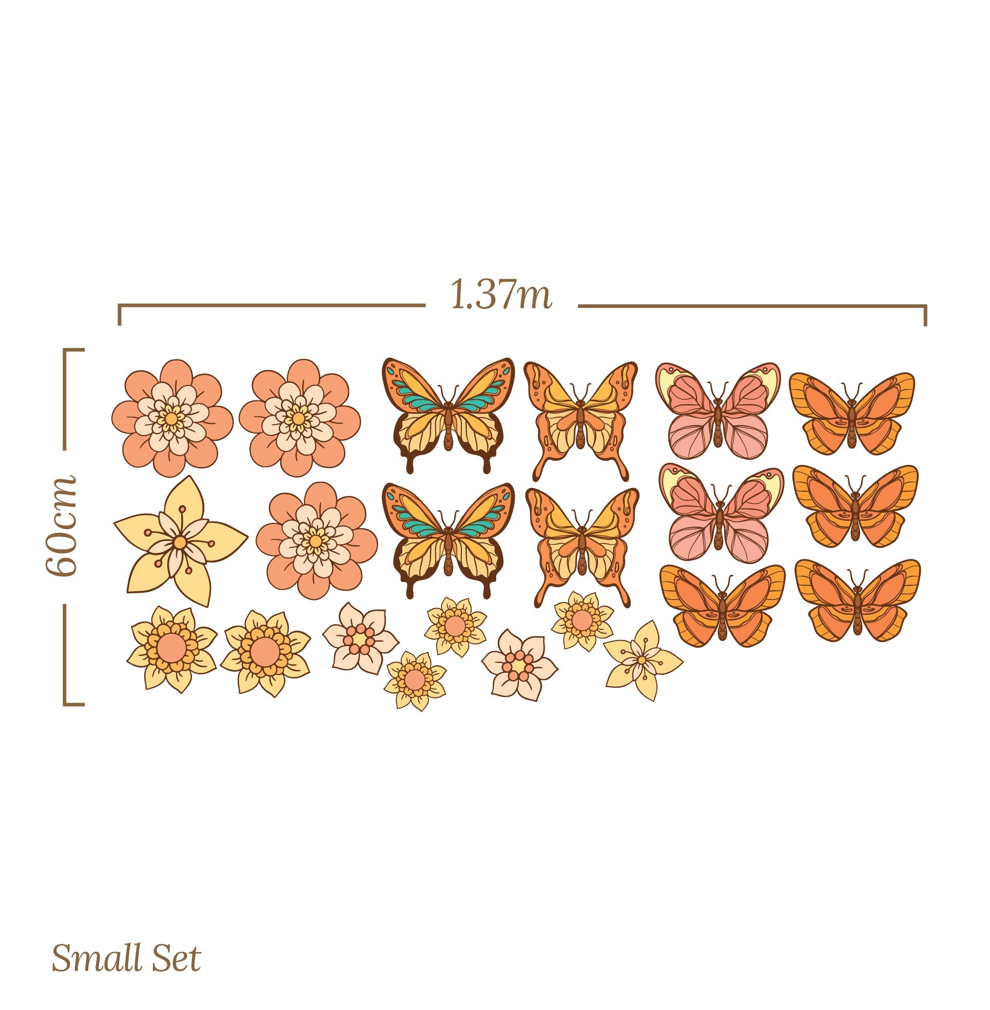 Sunlit Butterfly Garden — Wall Stickers (Home Decor Decals) — removable wall decal by Tiny Tale Prints