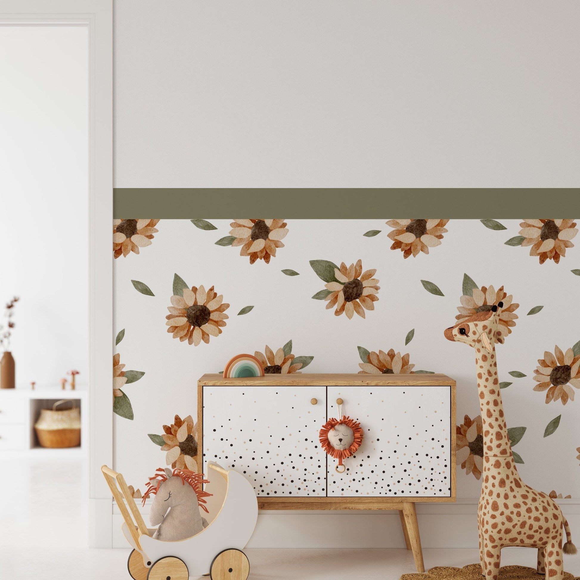 Sunny Bloom Half - Wall — Wall Decal (Half - Wall Decal) — removable wall decal by Tiny Tale Prints