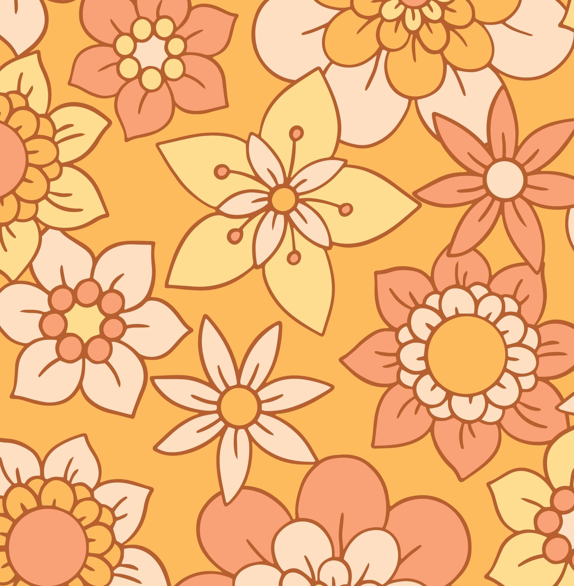 Sunshine Sorbet Blooms — Arch Wall Decal (Arch Wall Decal) — removable wall decal by Tiny Tale Prints