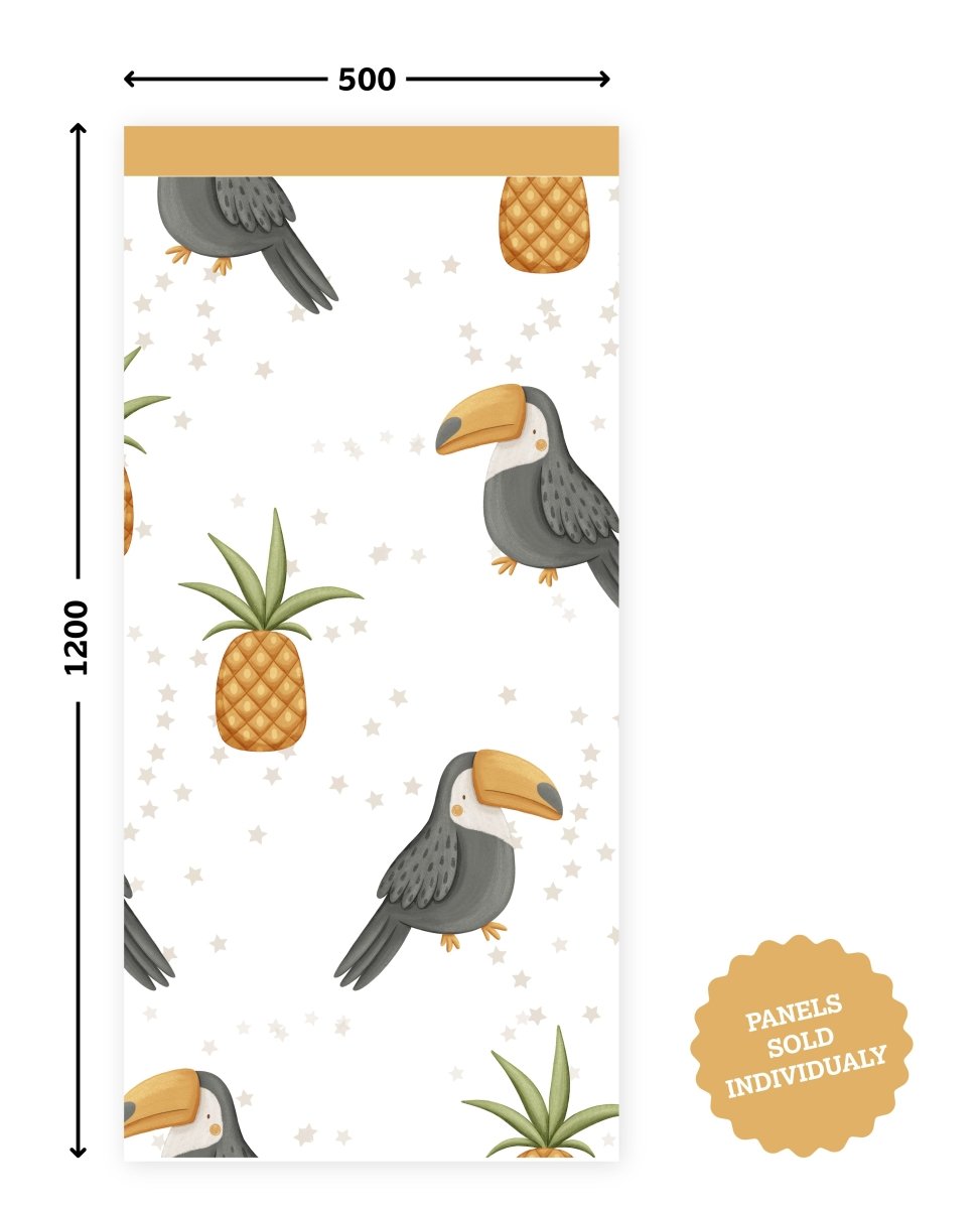 Toucan & Pineapple Party — Half - Wall Decal (Half - Wall Decal) — removable wall decal by Tiny Tale Prints