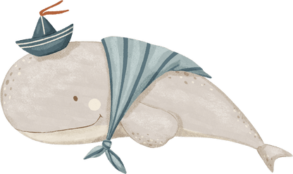 Whale & Turtle Ocean Friends — Wall Decal (Home Decor Decals) — removable wall decal by Tiny Tale Prints