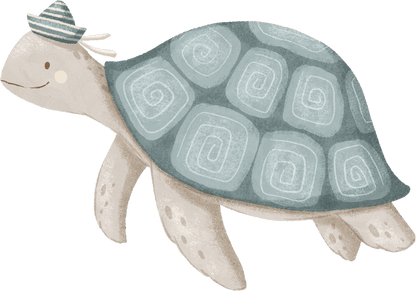 Whale & Turtle Ocean Friends — Wall Decal (Home Decor Decals) — removable wall decal by Tiny Tale Prints