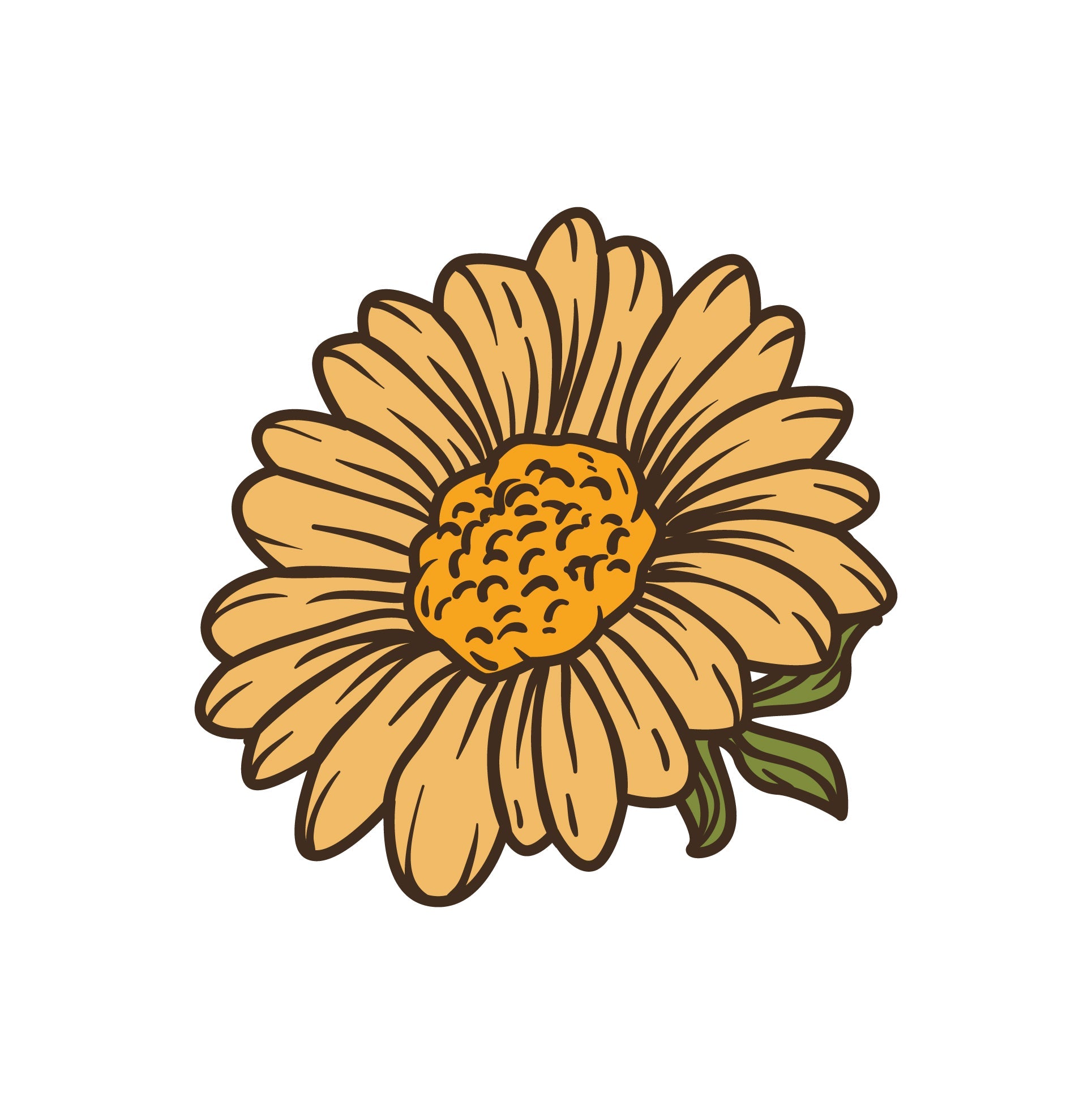 Yellow Retro Daisy — Wall Decal (Home Decor Decals) — removable wall decal by Tiny Tale Prints