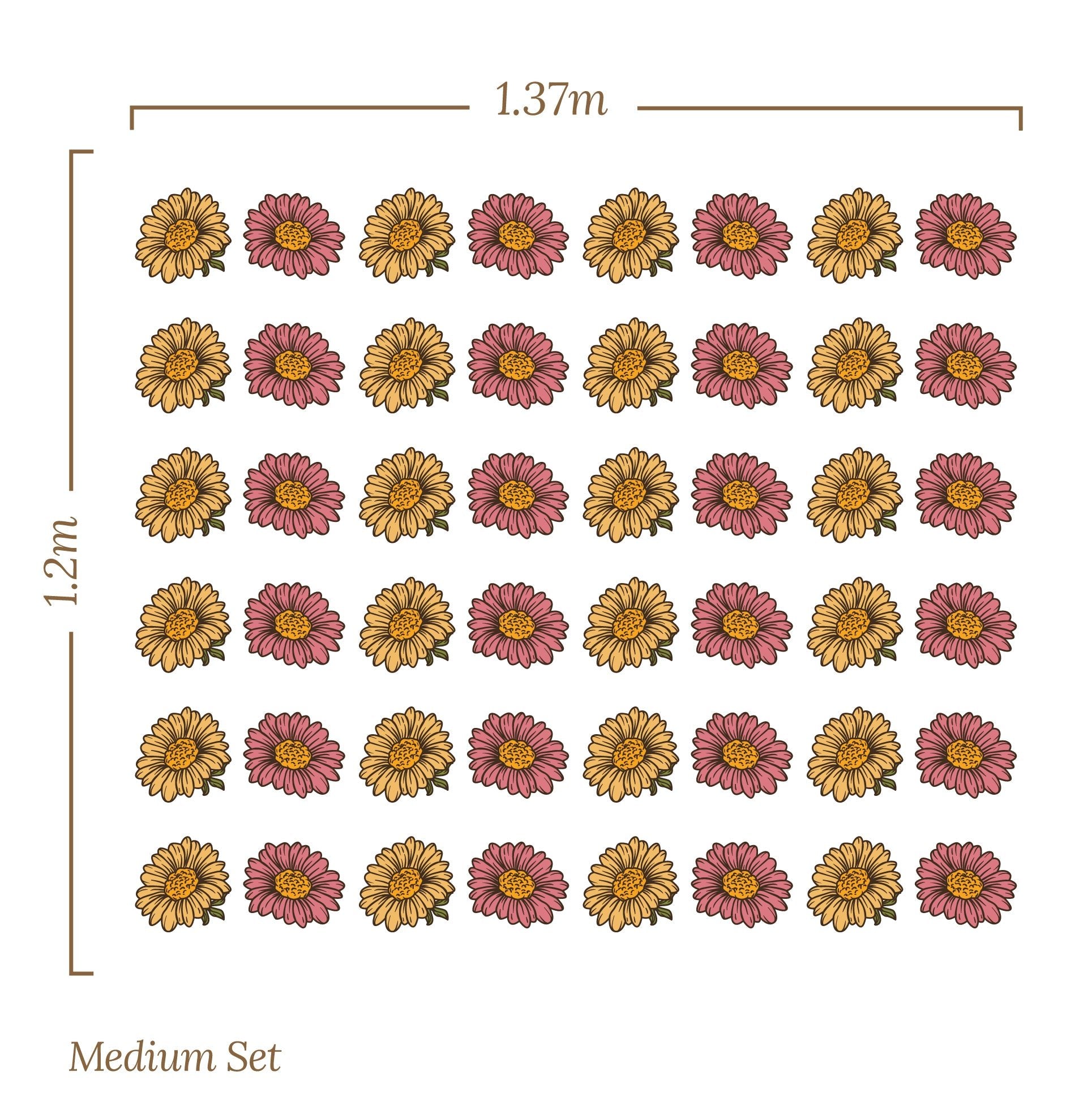 Yellow Retro Daisy — Wall Decal (Home Decor Decals) — removable wall decal by Tiny Tale Prints