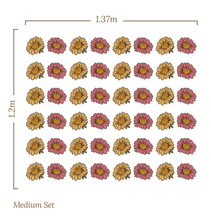 Yellow Retro Daisy — Wall Decal (Home Decor Decals) — removable wall decal by Tiny Tale Prints