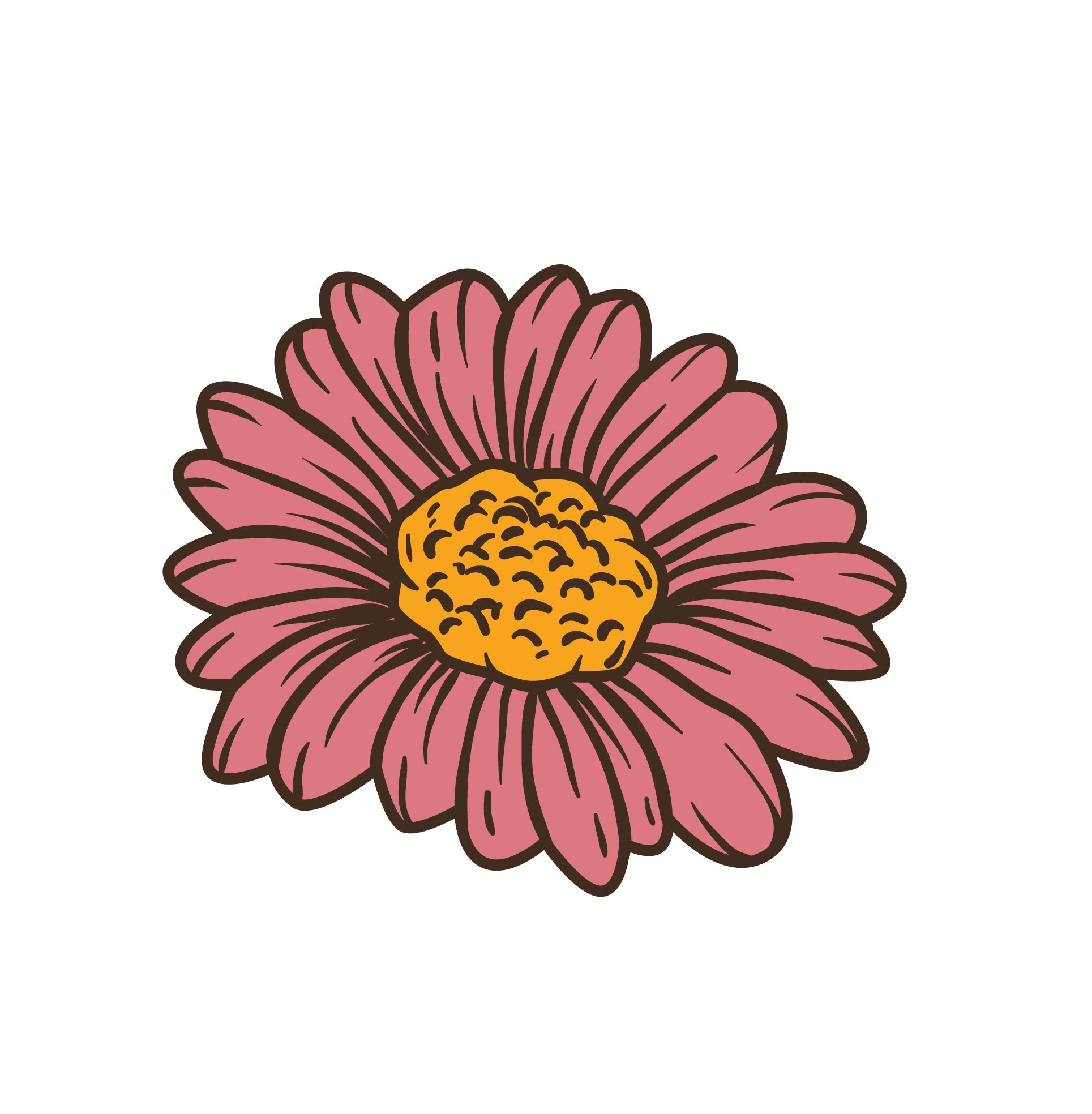 Yellow Retro Daisy — Wall Decal (Home Decor Decals) — removable wall decal by Tiny Tale Prints