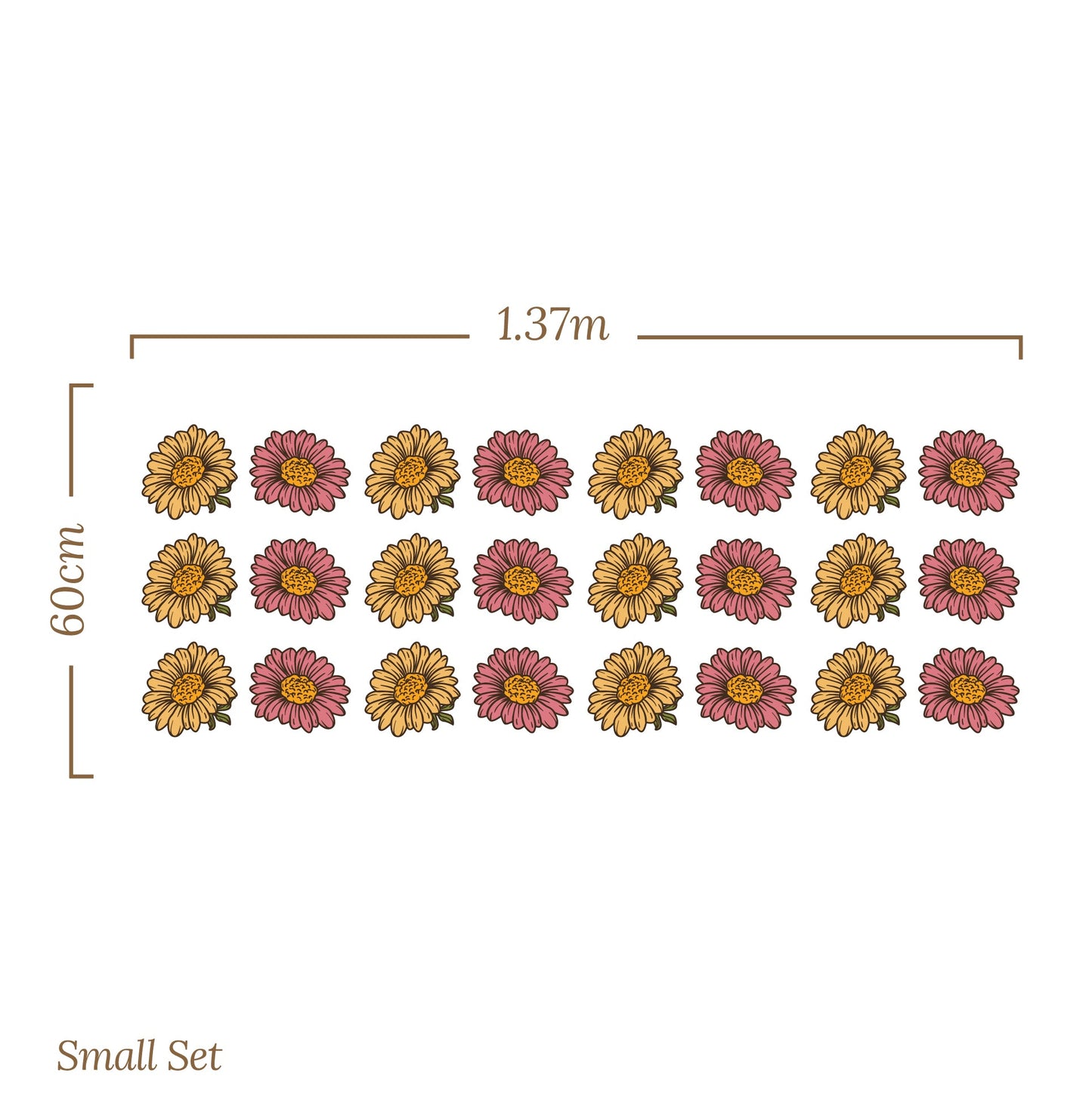 Yellow Retro Daisy — Wall Decal (Home Decor Decals) — removable wall decal by Tiny Tale Prints