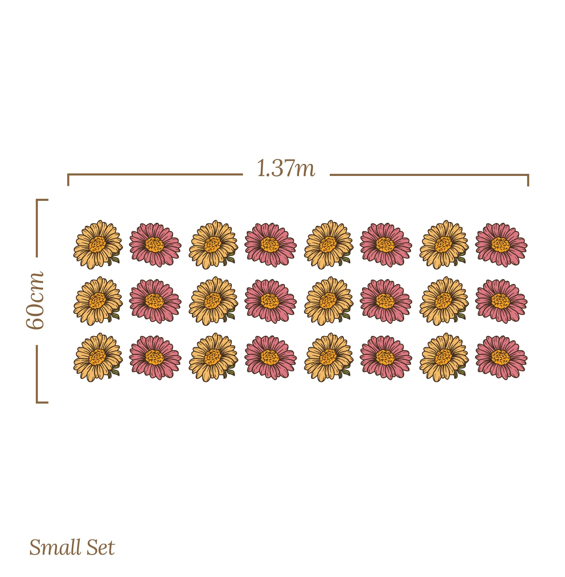 Yellow Retro Daisy — Wall Decal (Home Decor Decals) — removable wall decal by Tiny Tale Prints